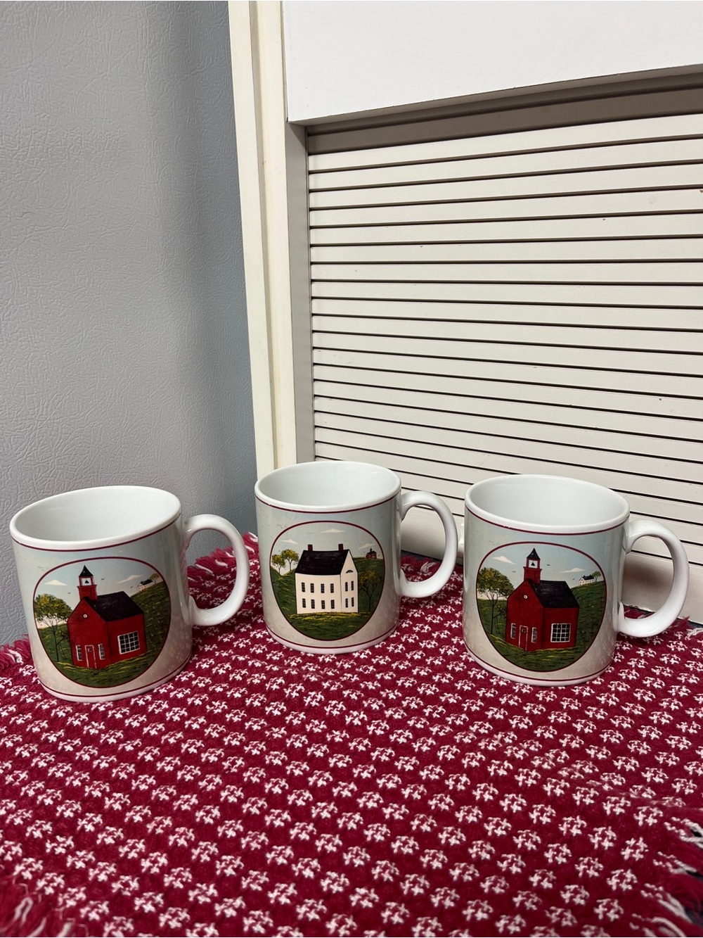 Vintage Sakura “Brandon House” Warren Kimble Country Life Mugs (Set of 3)